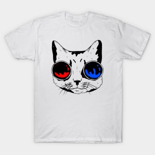 funny cat – Meowtrix (red pill or blue pill) T-Shirt